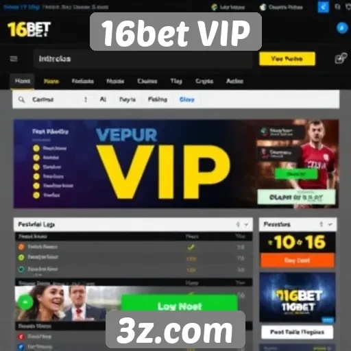 Interface do usuário no site 16bet VIP