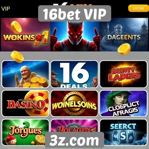 Variedade de jogos disponíveis no 16bet VIP